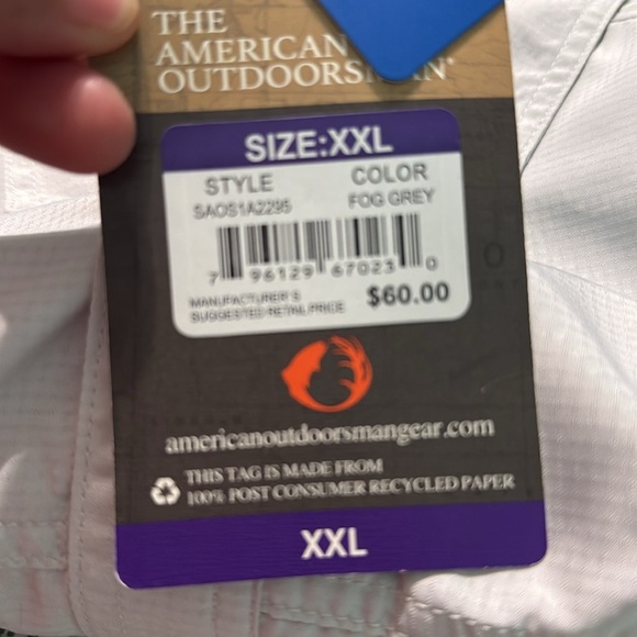 The American Outdoorsman Poly Grid Fishing Short Sleeve Shirt Sz XXL - Picture 7 of 7